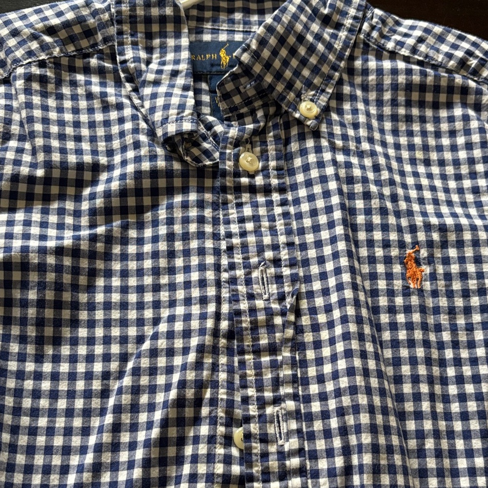 Ralph Lauren Navy and White Gingham Shirt